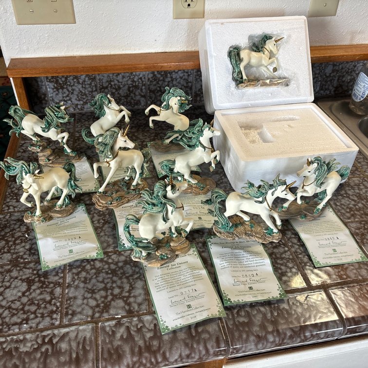 The Hamilton Collection Emerald Isle Collection Unicorn Figurines