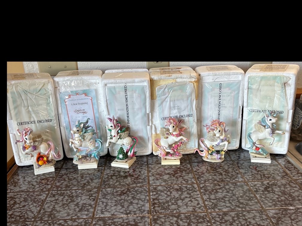 The Hamilton Collection Rainbow Dreams Unicorn Figurines