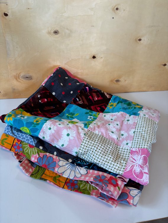 Cute Pink Patterned Hand Made Quilt Vintage