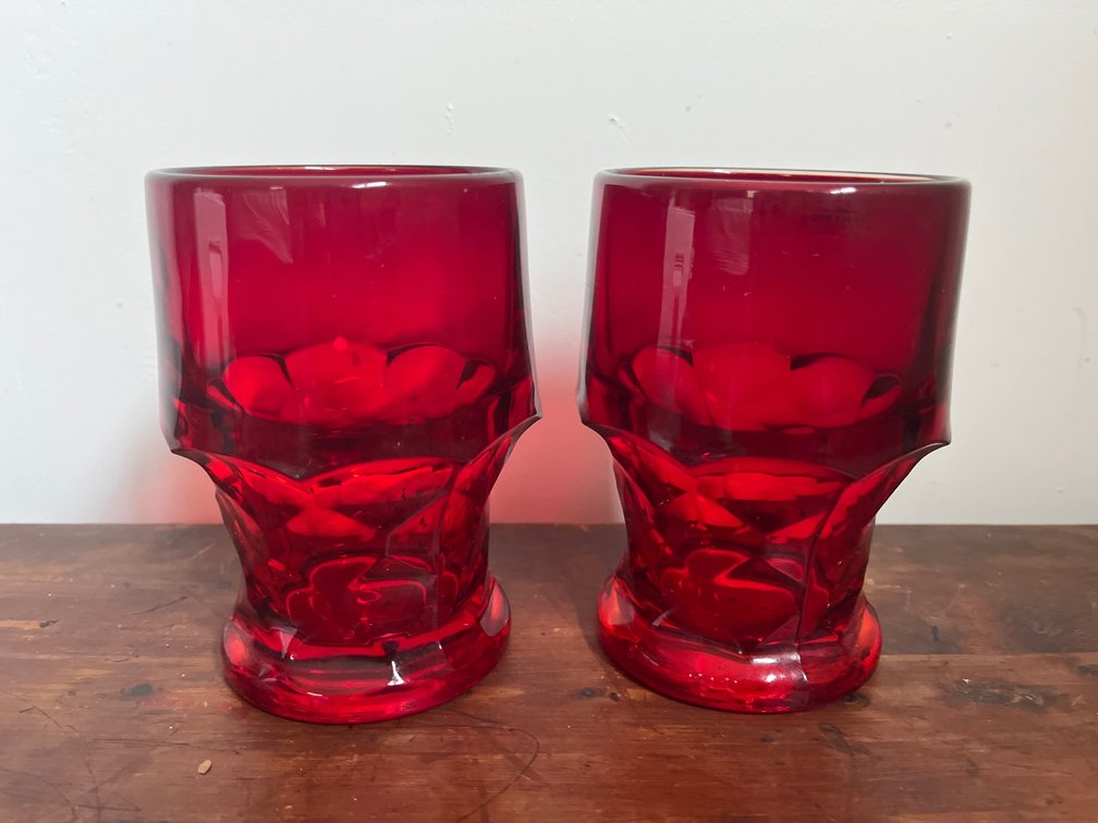 Pair of Vintage Red Goblets