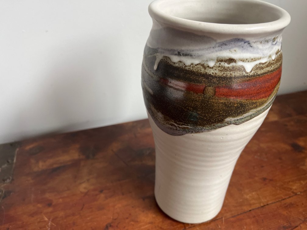 White Stone Hawaii Pottery Vase