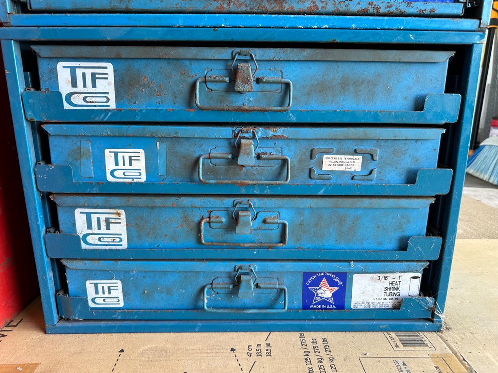 (X's 4) Tifco Industries Parts Drawer Cabinet with Contents - Four Drawers