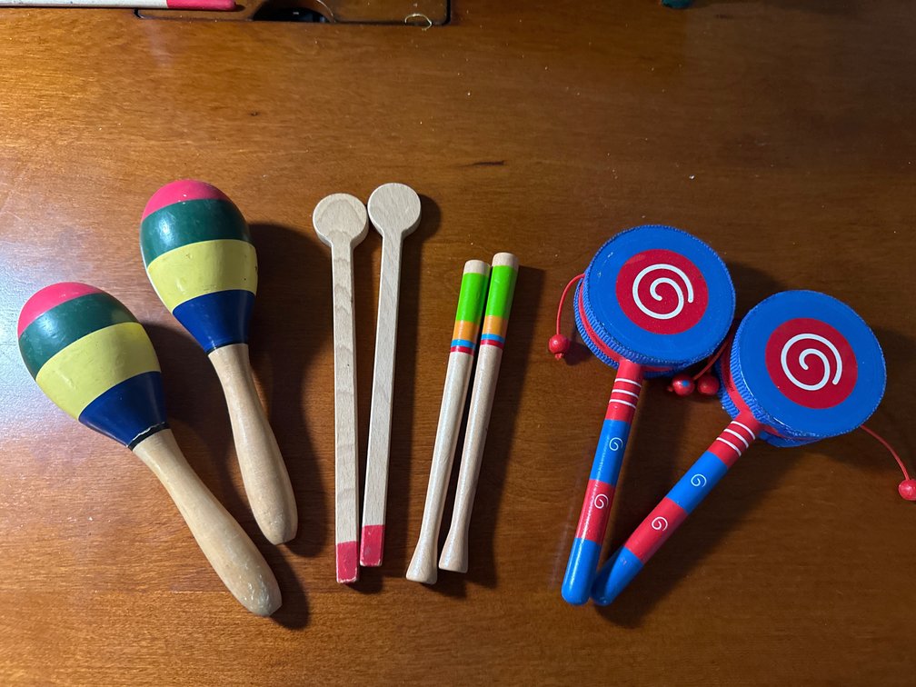 (X4) Assorted rattles and clacking sticks