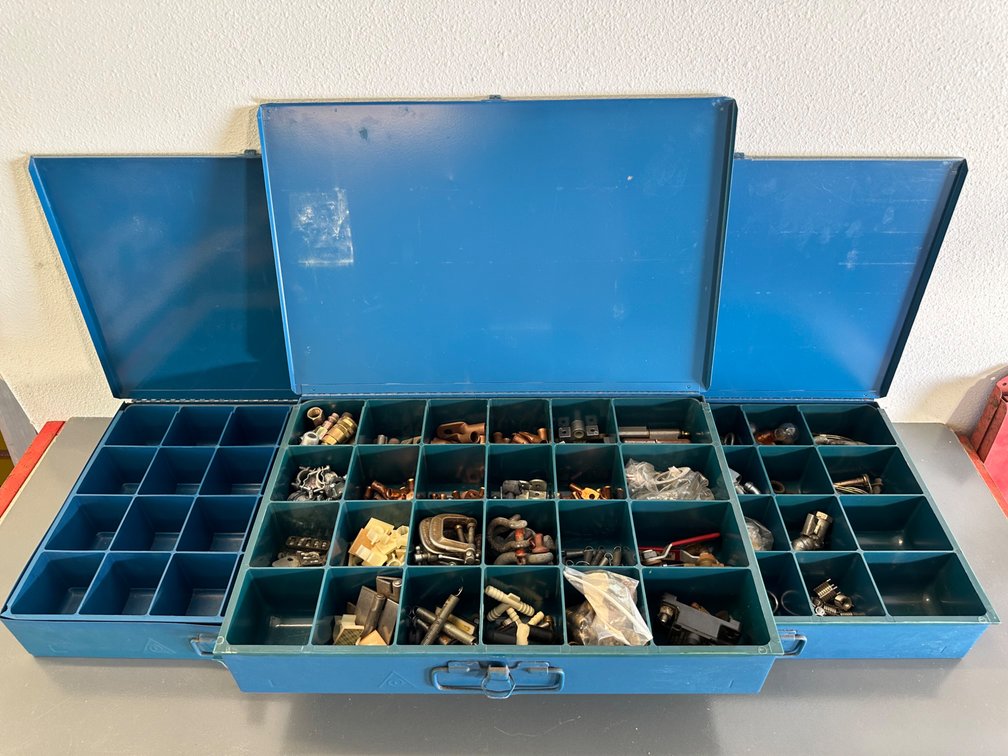 (X's 3) Set of Three Metal Parts Drawers with Contents - Compact Storage Solution