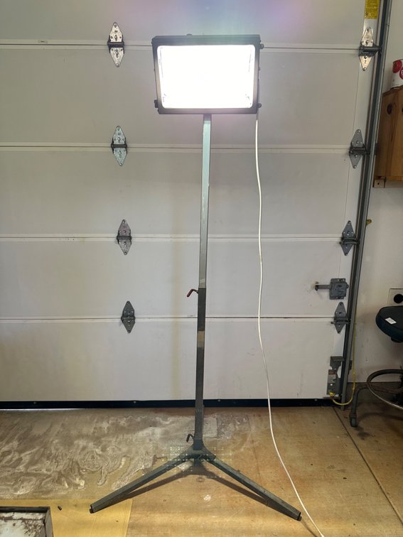 Adjustable Height Construction Light with Tripod Base