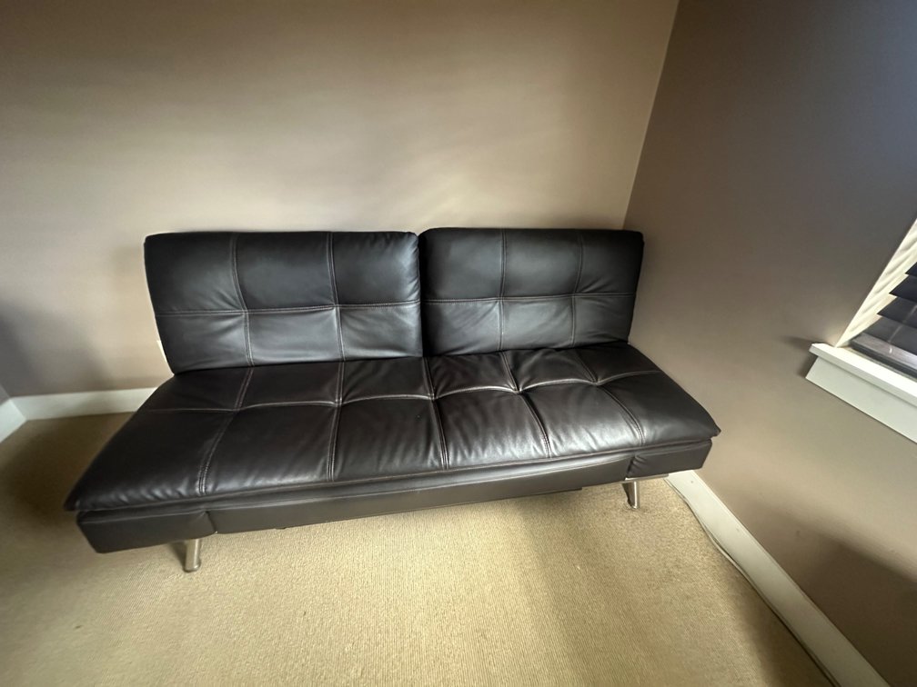 Black Futon Sofa Bed – Compact and Versatile, Great for Guests or Small Spaces