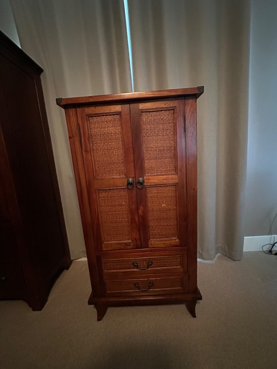 Wooden Armoire with Shelves and Drawers –  Compact Storage Solution