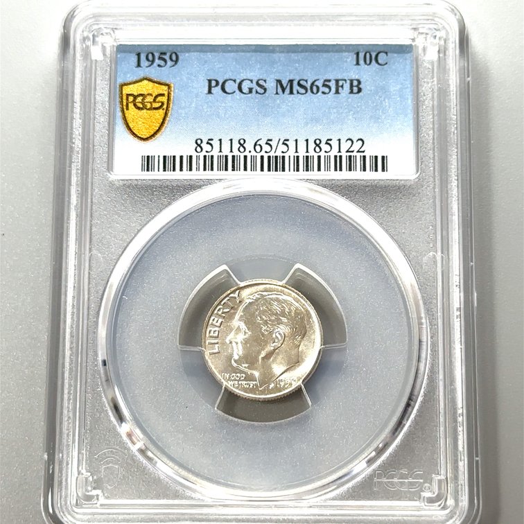 1959 Roosevelt Dime – PCGS MS65FB 