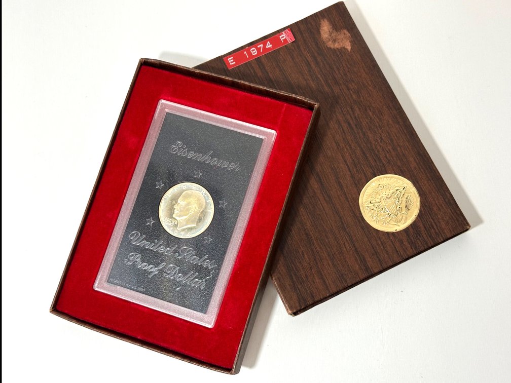 1974-S Eisenhower Dollar – Brown Box U.S. Proof with Attractive Toning