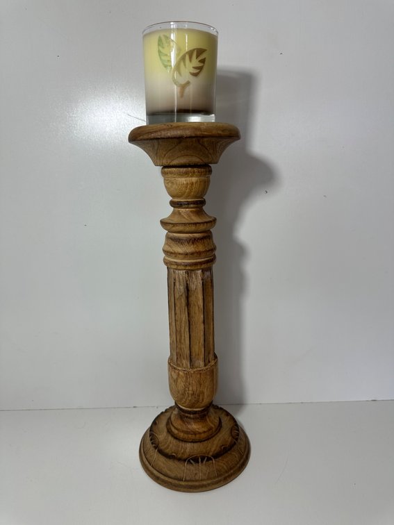 Rustic Wood Candle Stand with Er’go Guava Scented Candle – Home Décor Lovers Delight
