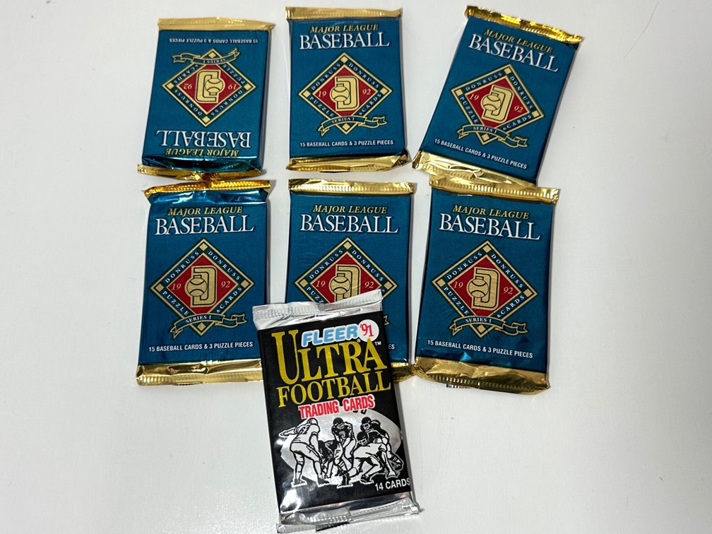 Vintage Sports Card Collectibles - Unopened 1990's Baseball and Football Packs
