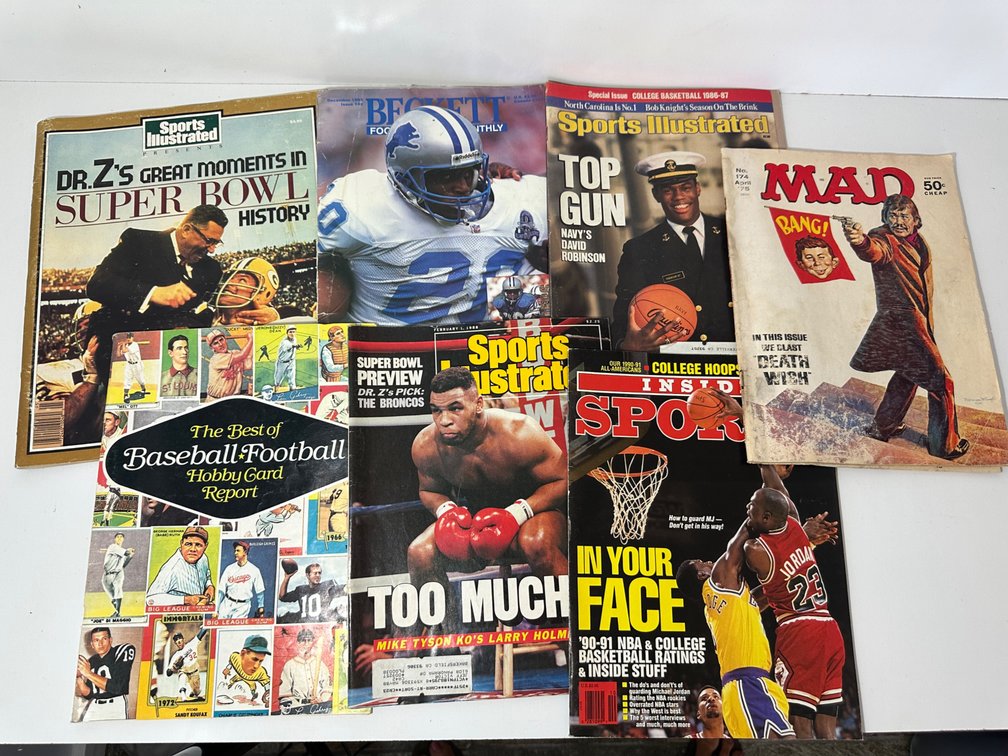 Vintage Sports and Pop Culture Magazine Lot – Sports Illustrated, MAD, Inside Sport and More