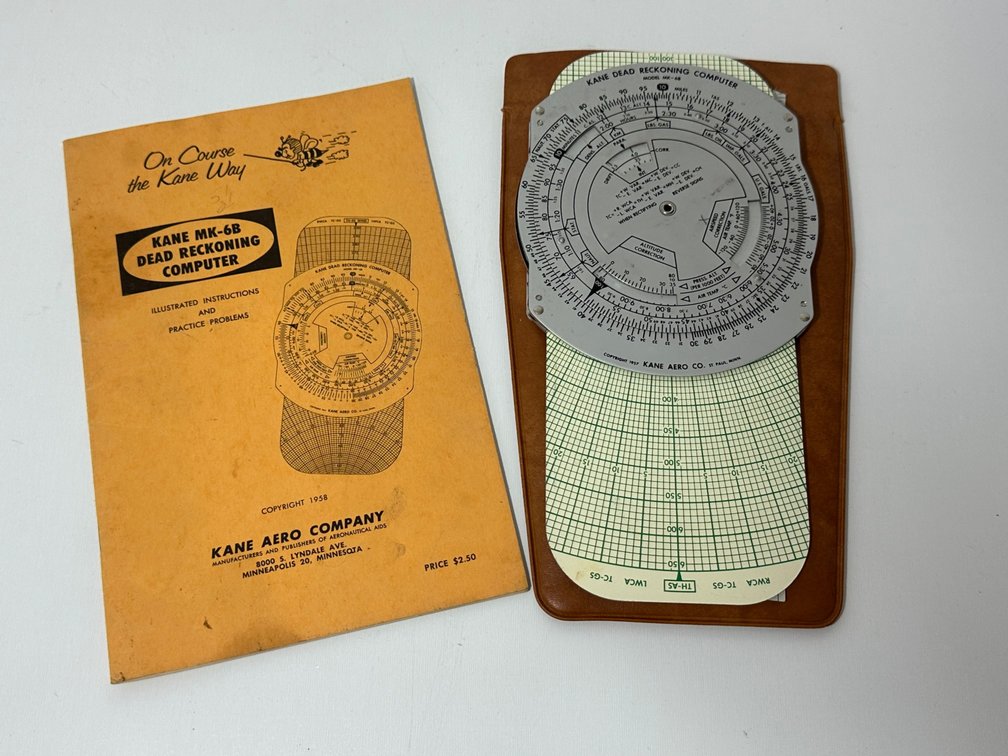 Vintage 1958 Kane MK-6B Dead Reckoning Computer with Manual – Complete Set