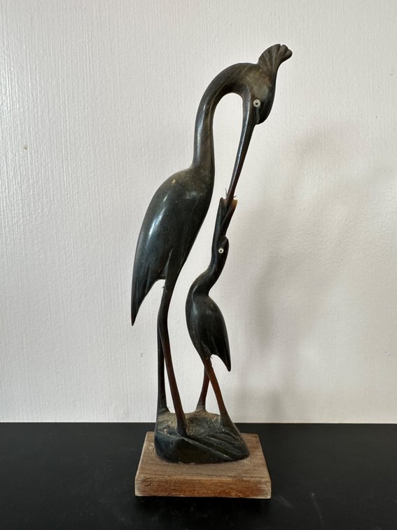 Hand-Carved Bird Sculpture – Water Buffalo Horn – Trinidad