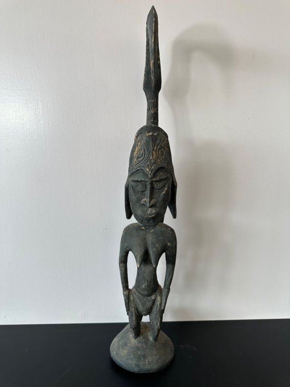Hand-Carved Tribal Figure – Woman and Animal Motif – Unique Ethnographic Art