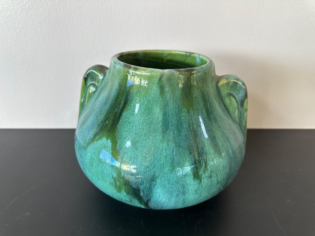 Vibrant Glazed Art Pottery Vase