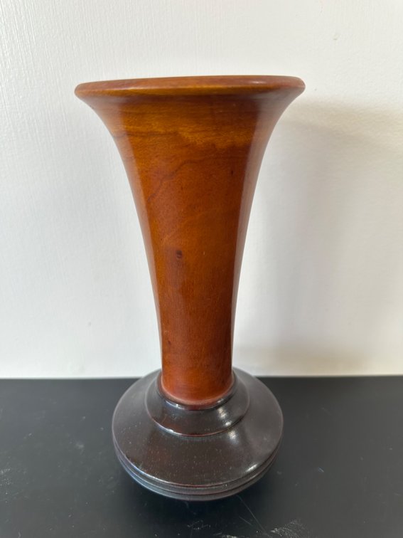 Beautiful Mahogany Wood Vase from Haiti 