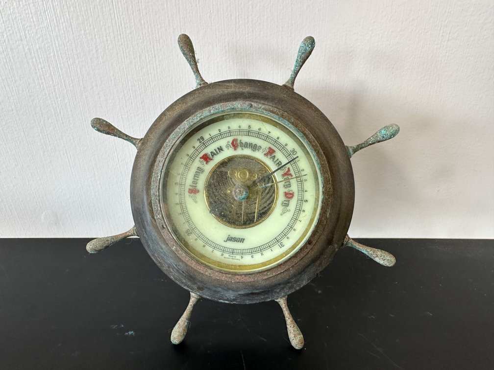 Vintage Jason Barometer – Ship Wheel Design – West Germany – For Display or Restoration