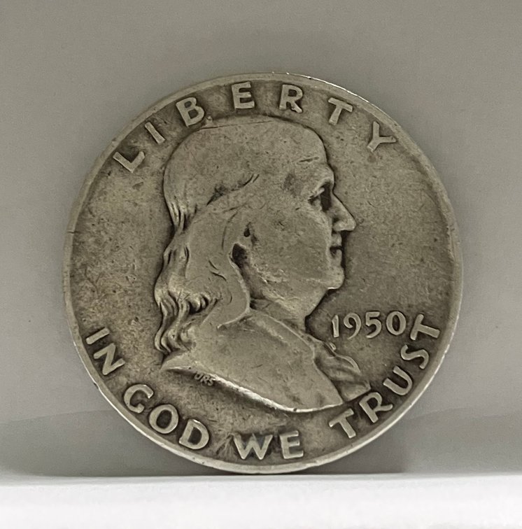 1950D Benjamin Franklin Silver Half Dollar