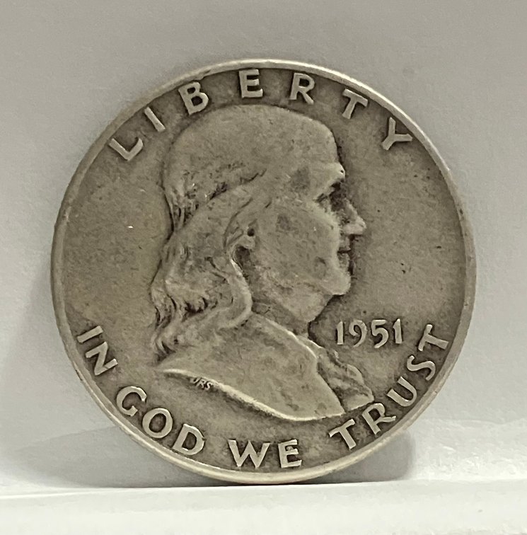 1951 Benjamin Franklin Silver Half Dollar