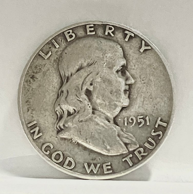 1951D Benjamin Franklin Silver Half Dollar