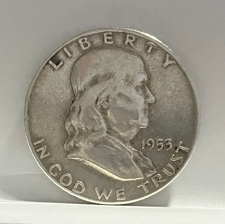 1953D Benjamin Franklin Silver Half Dollar