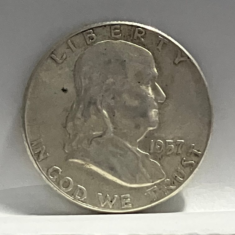 1957 Benjamin Franklin Silver Half Dollar