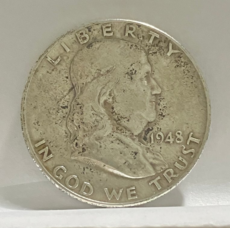 1948D Benjamin Franklin Silver Half Dollar