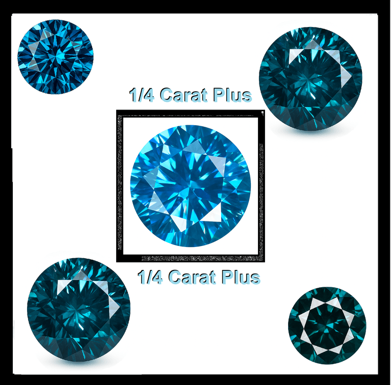 0.28 ct Natural Mined Blue-Enhanced Diamond (Round Brilliant)