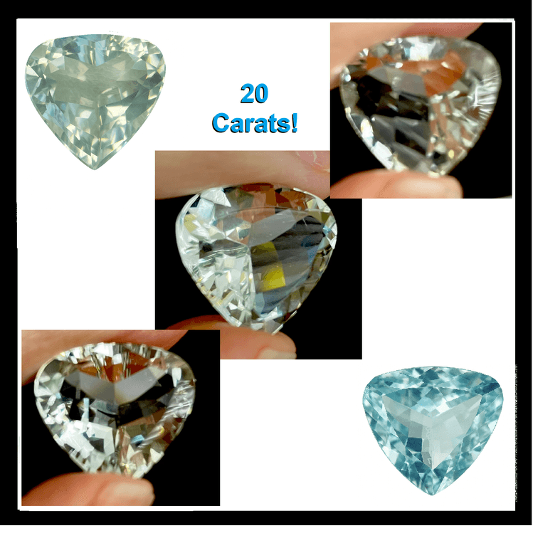 20 Carat Green Amethyst !!!  “Heart-Trillion Hybrid” Loose Gemstone