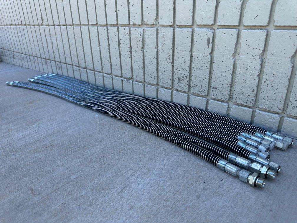 (X's 8) Hydraulic Hoses – Heavy-Duty Steel-Braided with Fittings