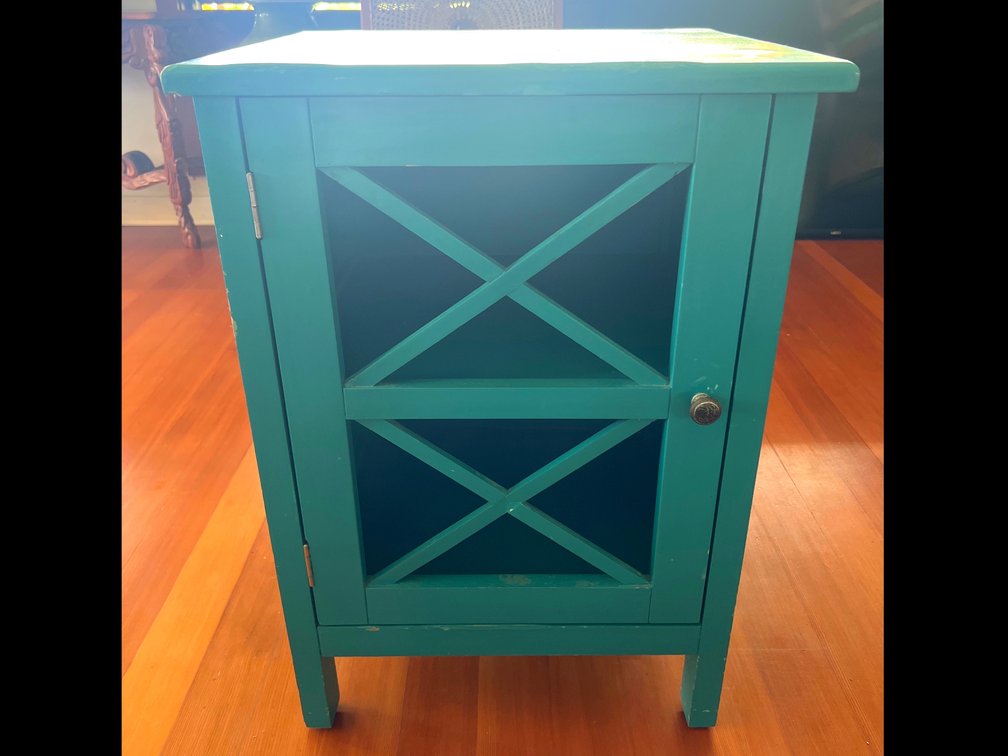 Blue night stand 26.5tall 19in wide 16in deep