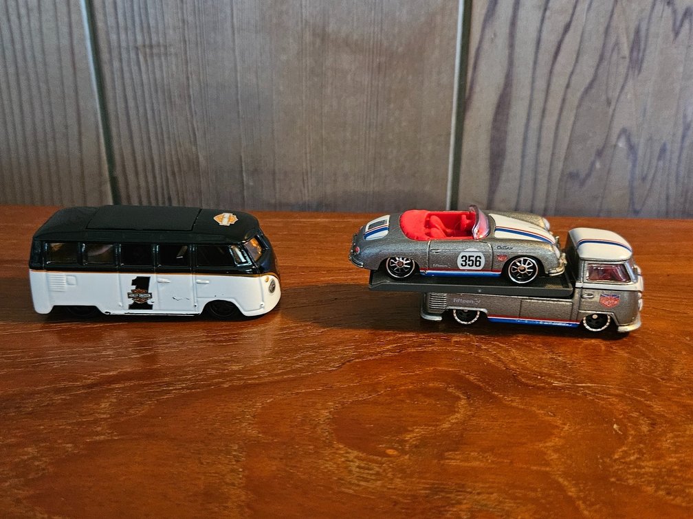 2 VW's ,1 van and1 car hauler.