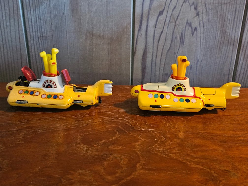 Corgi Beatles yellow submarines.