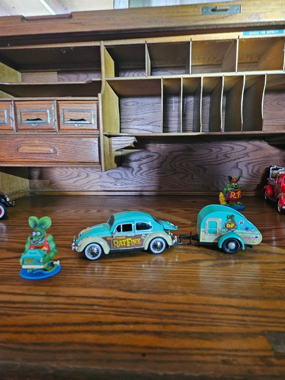 Rat Fink VW and camper.
