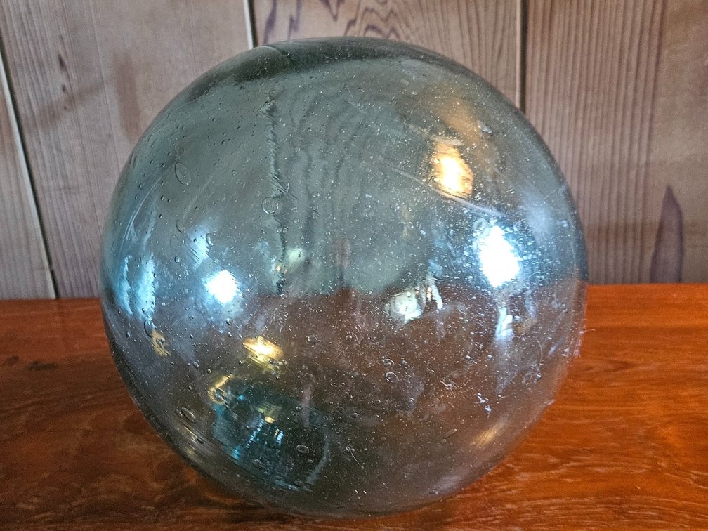 Large glass ball. 