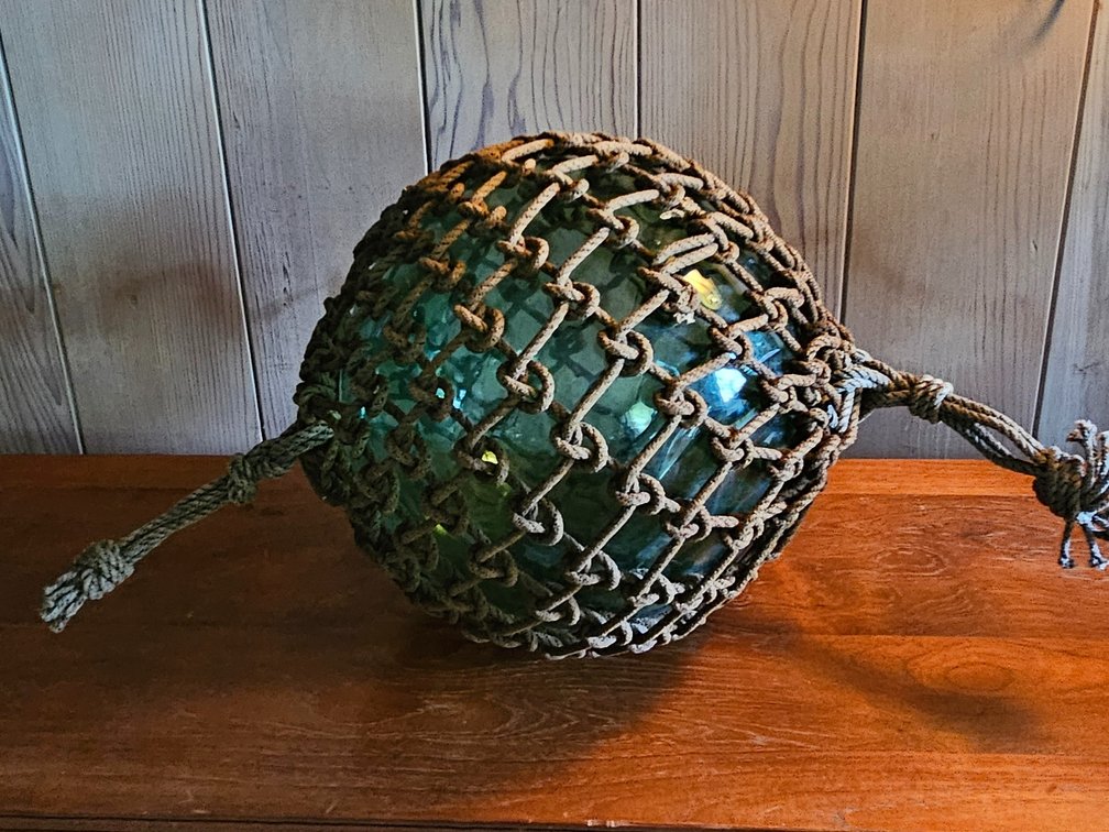 Netted big glass ball. 