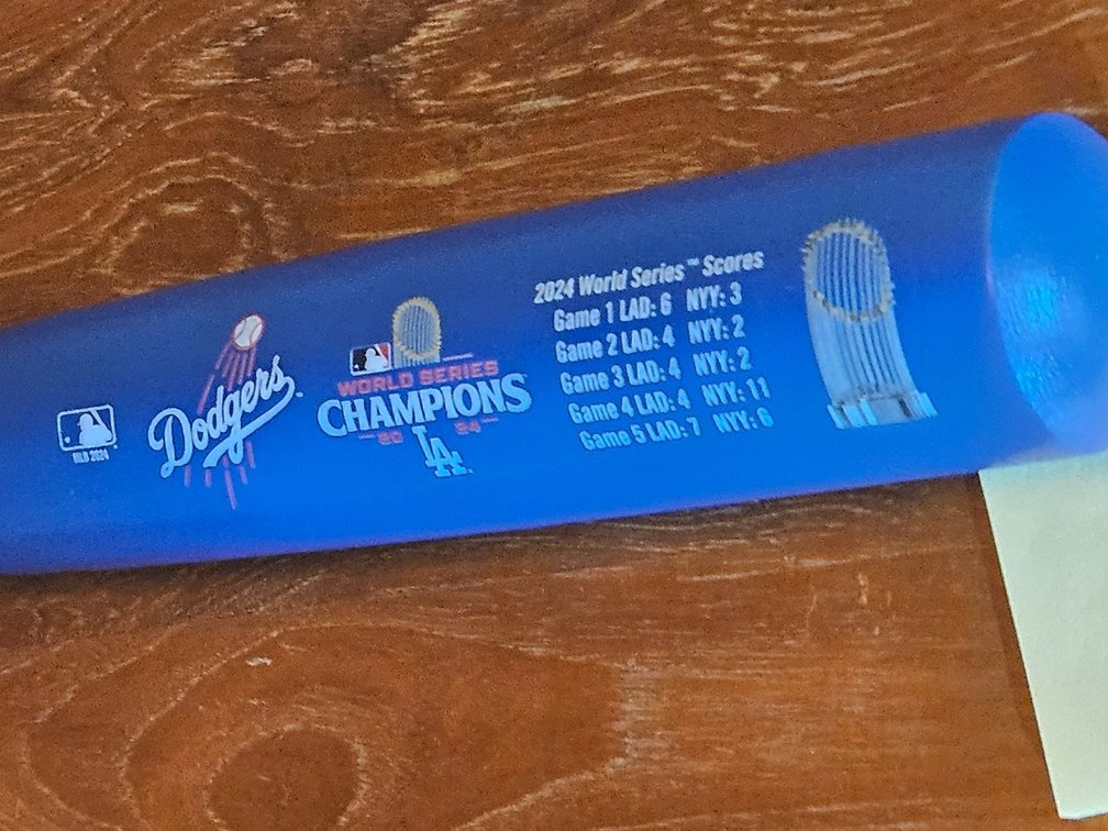 2024 Dodgers World Series bat.