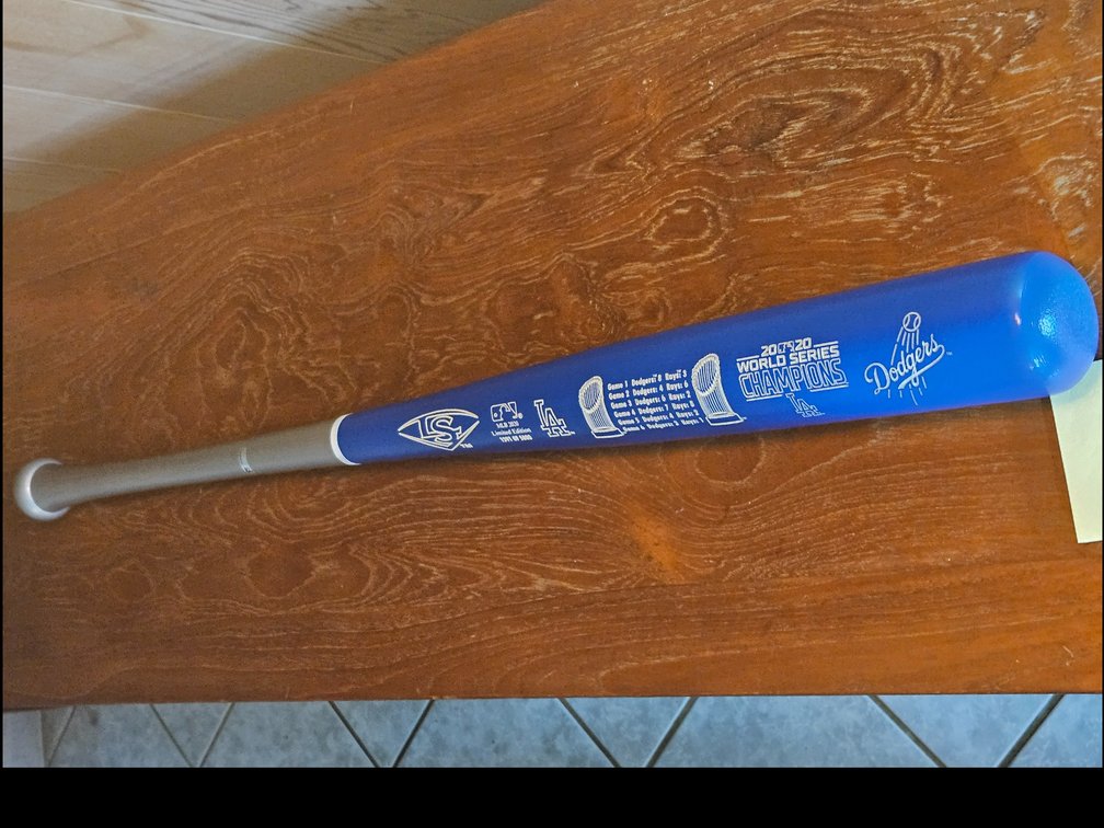 2020 Dodger World Series bat.