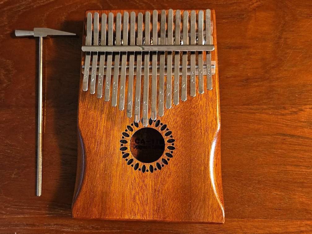 Kalimba guitar hand instrument.