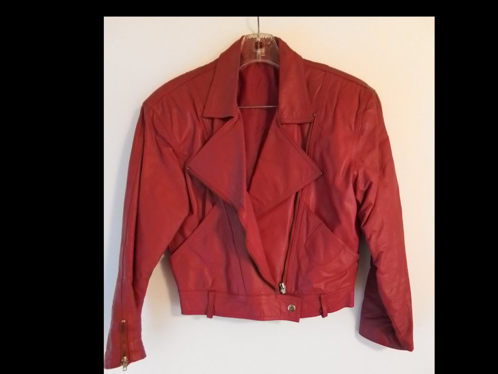 Red leather ladies(S)jacket  