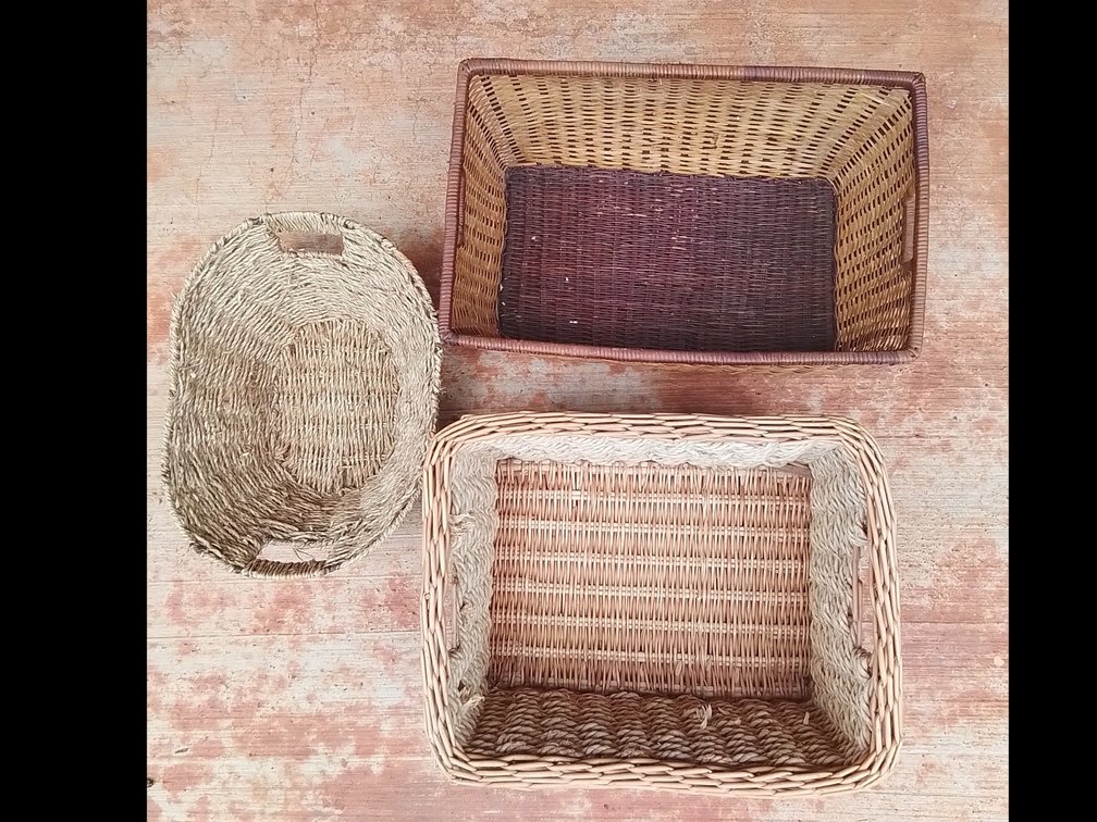 Large rope/rattan/cane baskets 