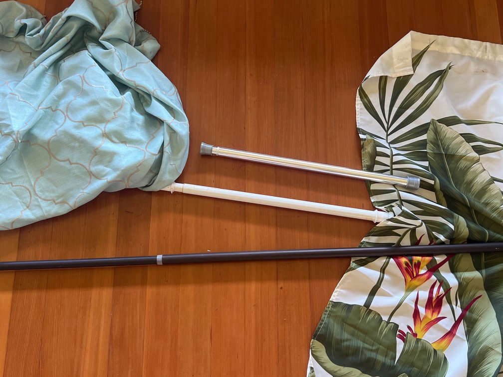 Adustable rods and curtains  