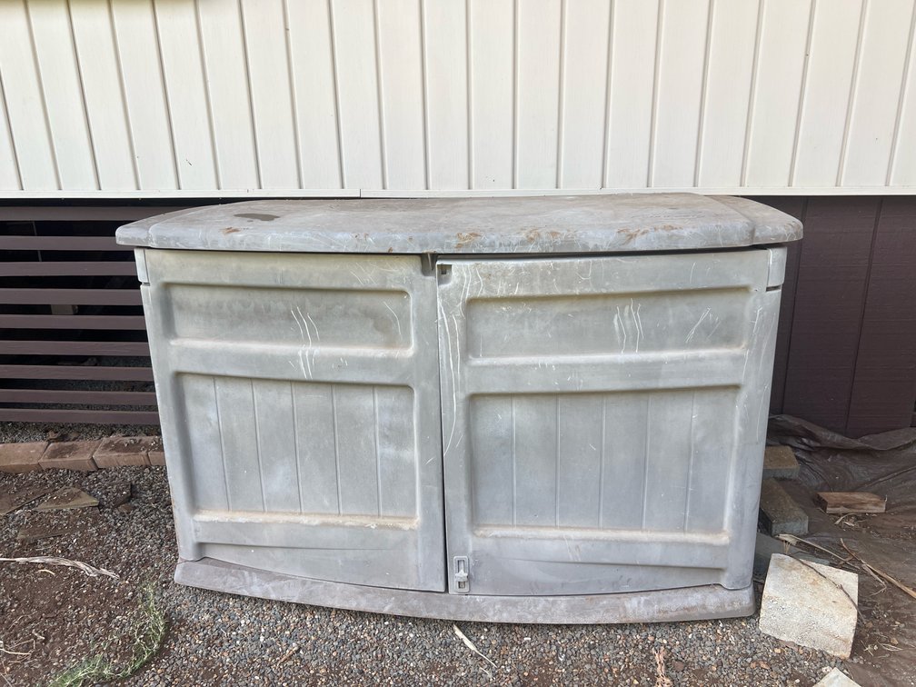 Storage bin ~3ft tall 4.75ft wide 2.5ft deep