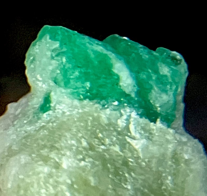 13mm Long x 10mm Wide, Natural Emerald Attached to Bigger Stone