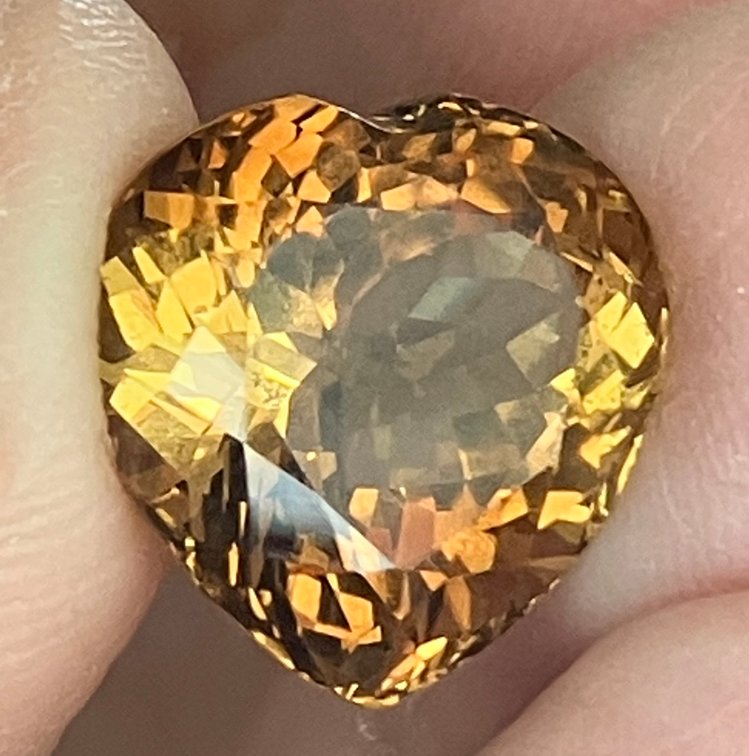 11.06 CTW Natural Champagne Topaz Heart Cut