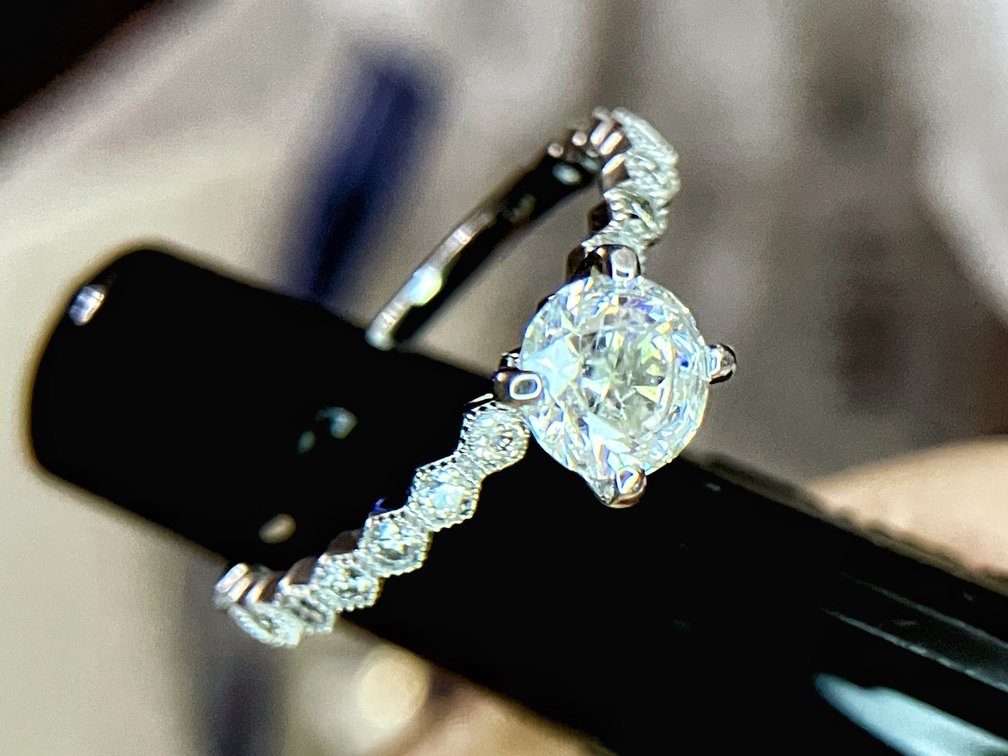 NEW Certified!  Over 3/4 Carat IDEAL CUT Center !!!  All Natural Mined Diamonds! 14K Solid White Gold Ring!  Size 6.5  Bursting Bling!