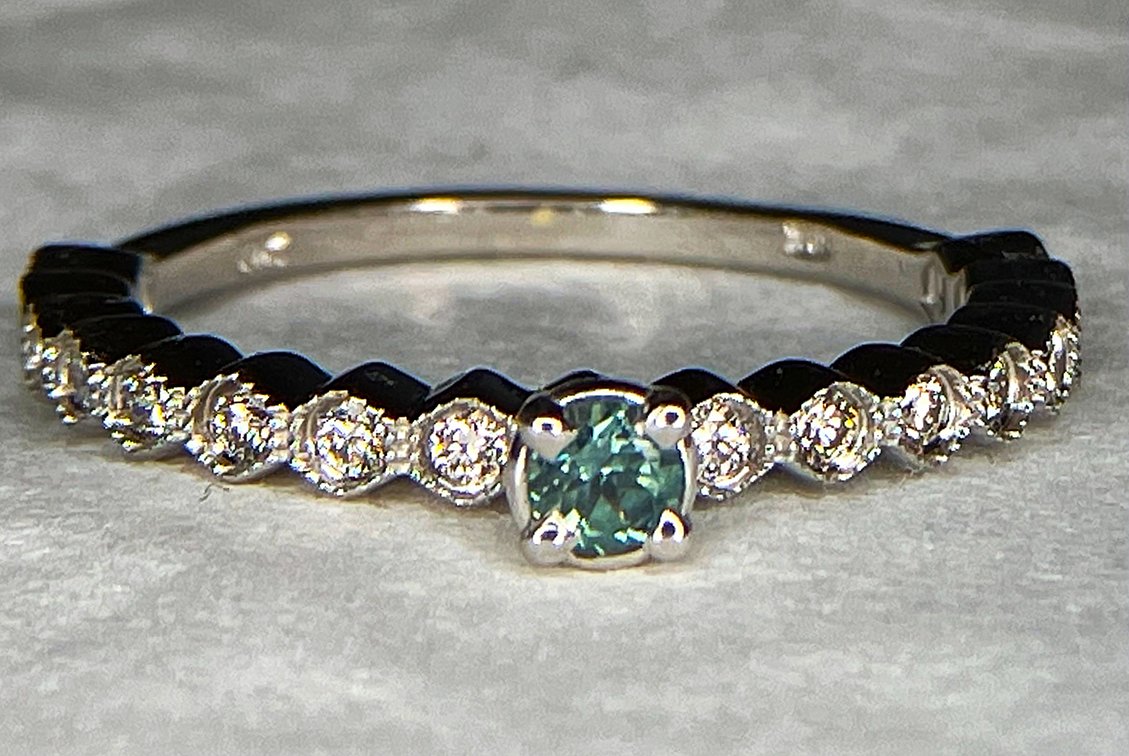 Rare Item! NEW 14K Solid White Gold & Diamond Ring w/ 3mm Blue Montana Sapphire! 1/4 CTW Natural White Diamonds