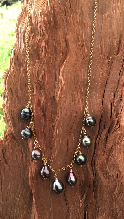 Nine Tahitian Pearl Necklace