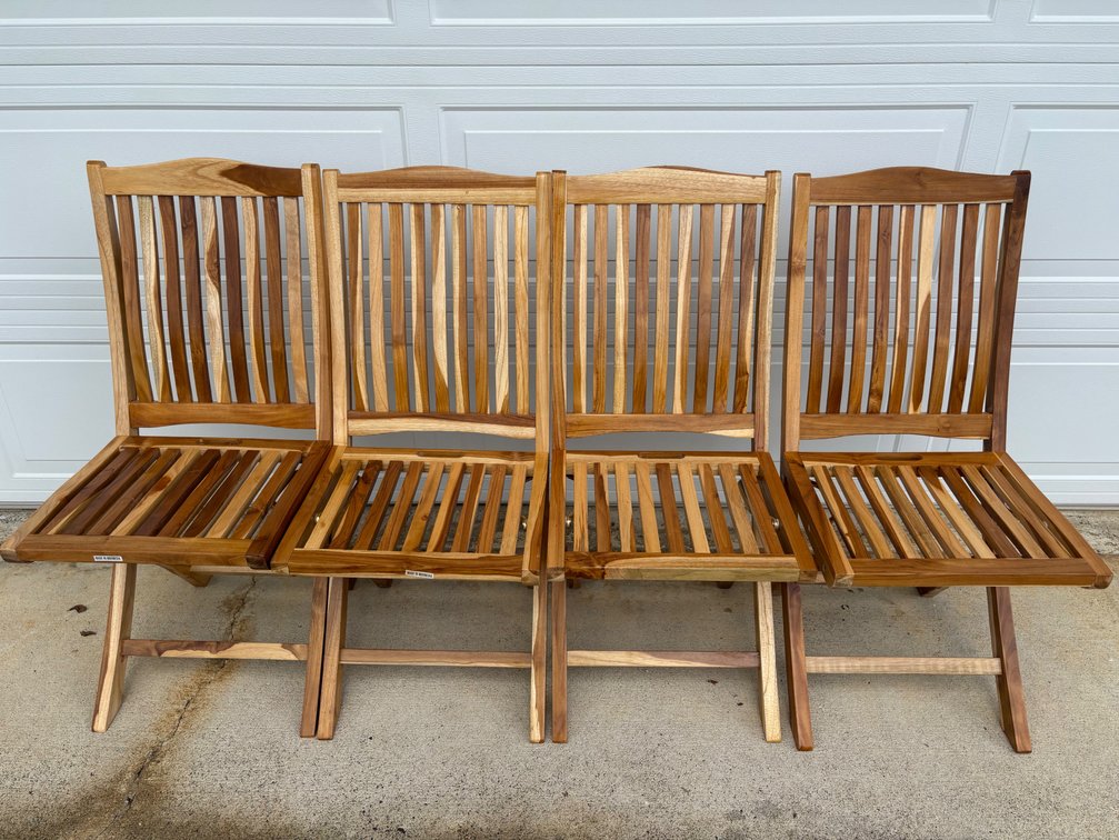 (X's 4) New Indonesian Teak Ladder Chairs